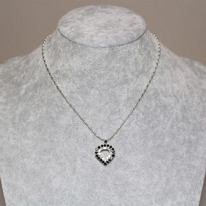 Black and Silver Teardrop Necklace